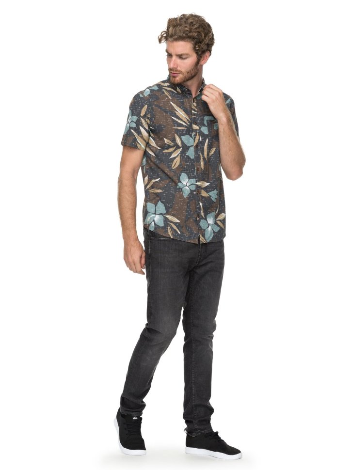 Рубашка мужская QUIKSILVER Sslinenprintshi M Chocolate Linen фото 2