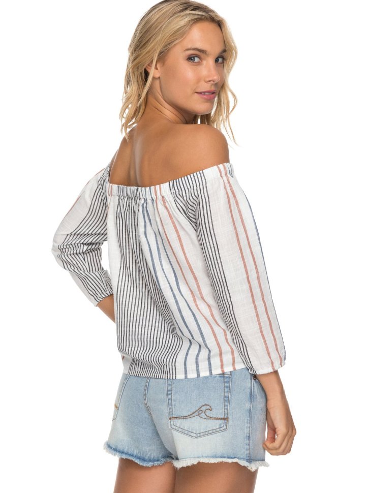 Блузка женская ROXY Crossingstripes J Marshmallow Trio Stripe фото 3