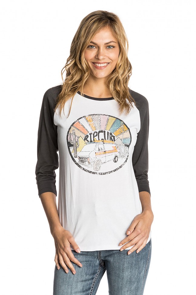 фото Лонгслив rip curl shag 3/4 raglan tee white