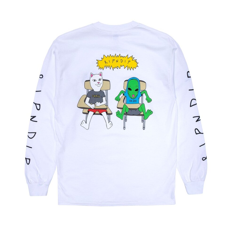 фото Лонгслив ripndip butts up long sleeve white 2021