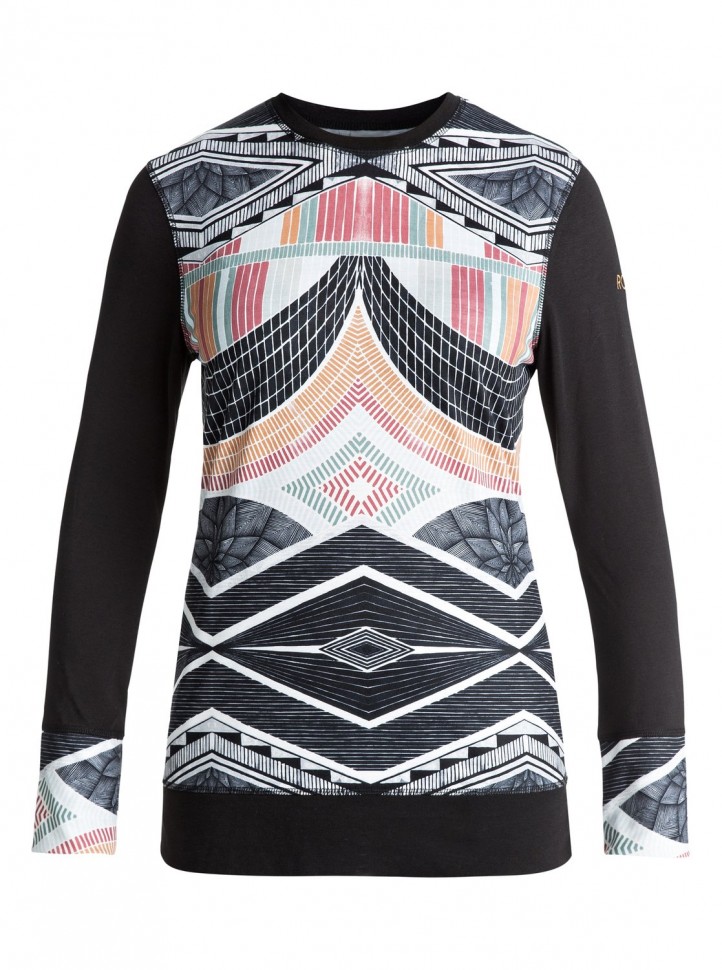Термокофта женская ROXY Daybreak Top J True Black_Pop Snow Lines