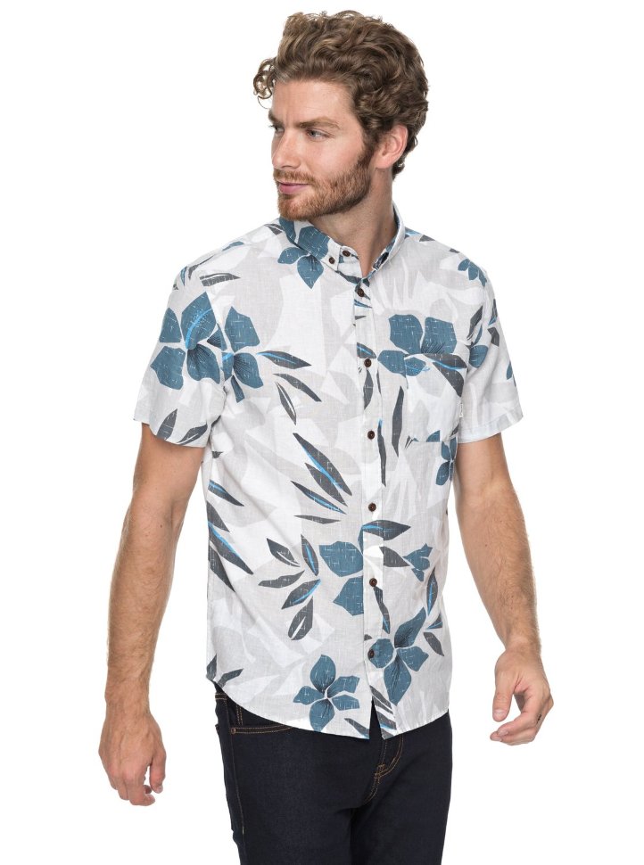 Рубашка мужская QUIKSILVER Sslinenprintshi M Sleet Linen