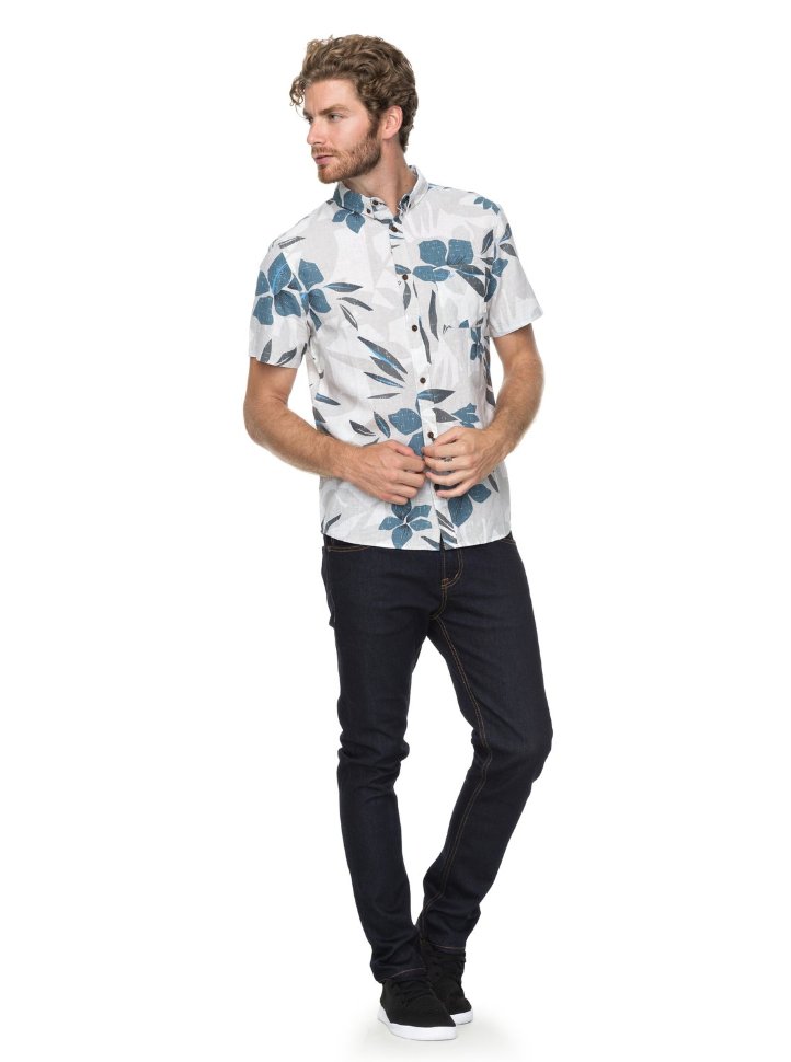 Рубашка мужская QUIKSILVER Sslinenprintshi M Sleet Linen фото 2