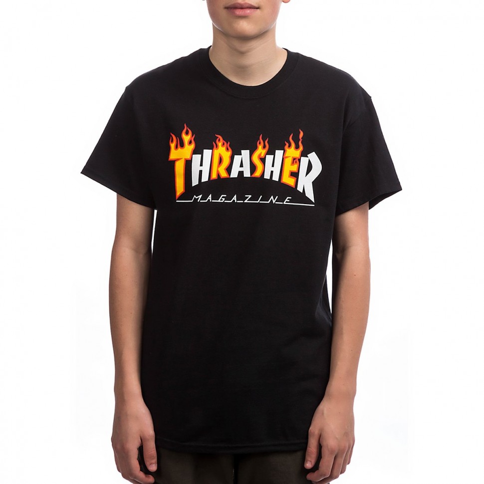 Футболка THRASHER Flame Mag T-Shirt BLACK фото 2