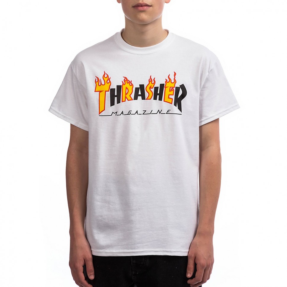 Футболка THRASHER Flame Mag T-Shirt WHITE фото 2