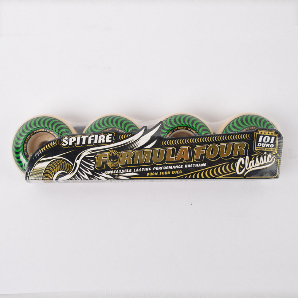 фото Колеса для скейтборда spitfire f4 classic green 52 mm 101а 2021