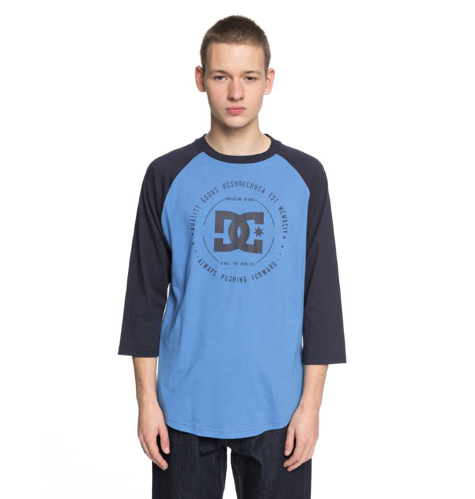 Футболка мужская DC SHOES Rebuilt 2Raglan M Dark Indigo/ Campanula