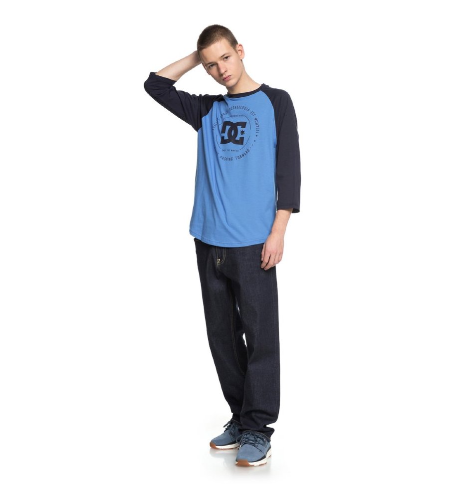 Футболка мужская DC SHOES Rebuilt 2Raglan M Dark Indigo/ Campanula фото 2