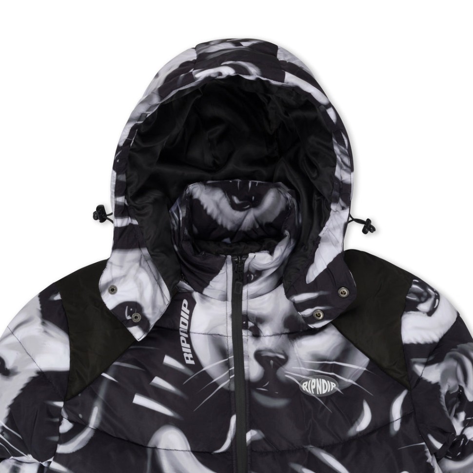 фото Толстовка с капюшоном ripndip neon cat puffer jacket black 2023