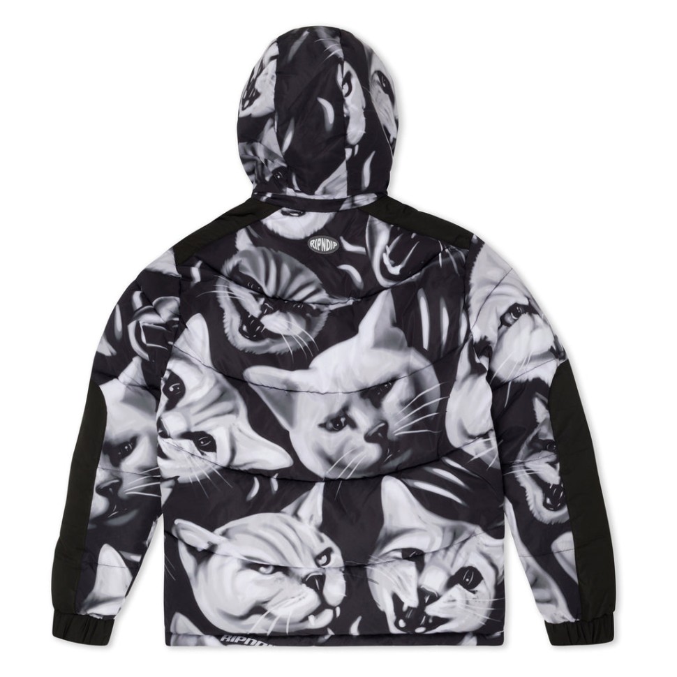 фото Толстовка с капюшоном ripndip neon cat puffer jacket black 2023