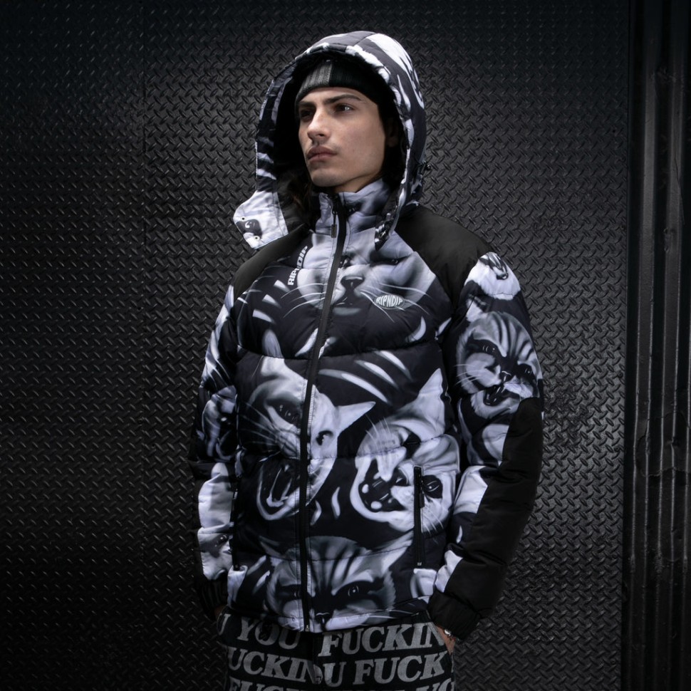 фото Толстовка с капюшоном ripndip neon cat puffer jacket black 2023