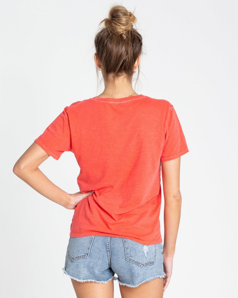 Футболка женская BILLABONG Sun Your Buns Sunset Red фото 2