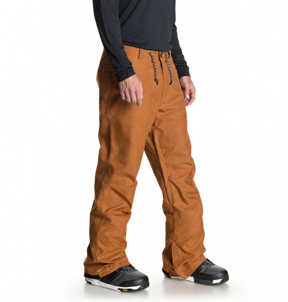 Штаны для сноуборда мужские DC SHOES Relay Pnt M Waxed Leather Brown фото 3