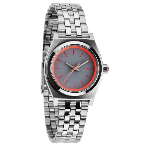 Часы NIXON Small Time Teller A/S Silver/Neon Pink