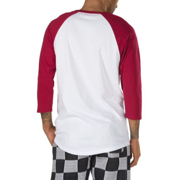 Футболка VANS 3/4 Mn Otw Raglan White/Rhumba Red фото 2