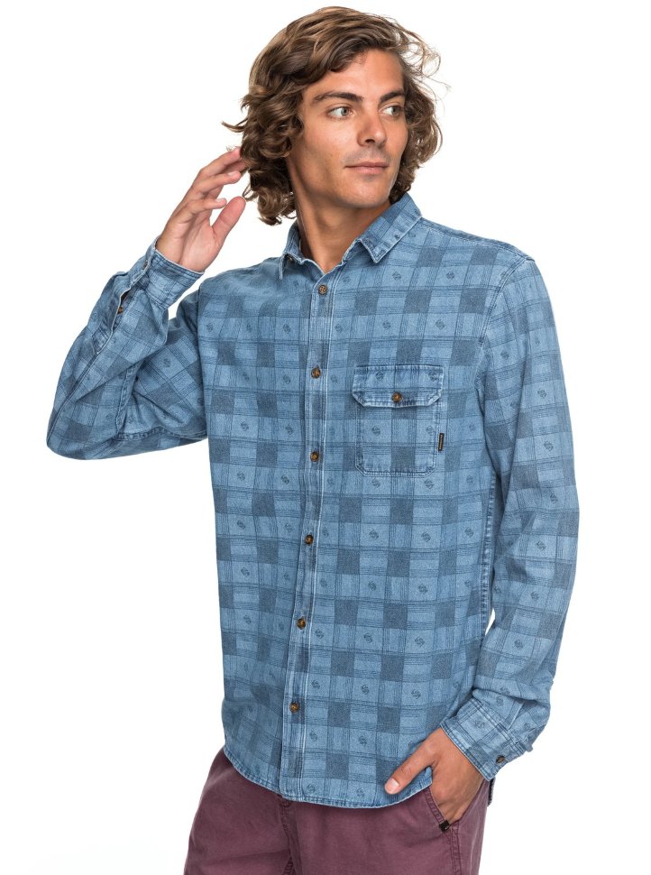 Рубашка мужская QUIKSILVER Fullrailindigo M Blue Used Full Rail