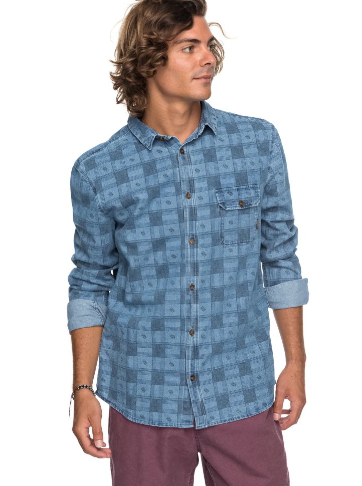 Рубашка мужская QUIKSILVER Fullrailindigo M Blue Used Full Rail фото 2