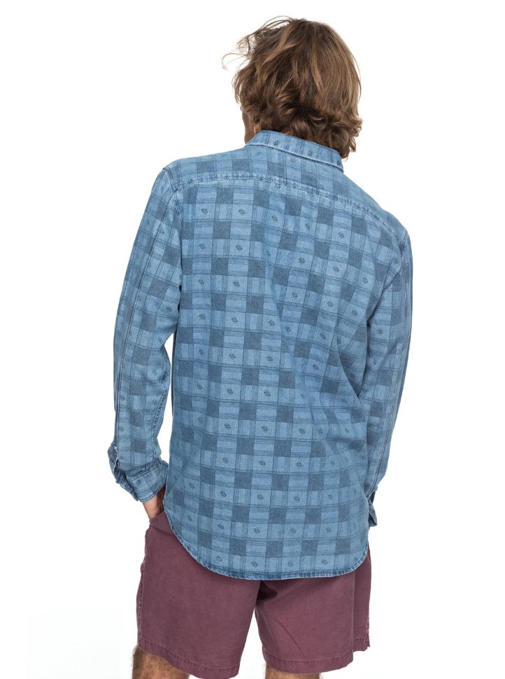Рубашка мужская QUIKSILVER Fullrailindigo M Blue Used Full Rail фото 4