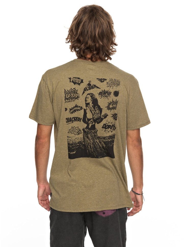 Футболка мужская QUIKSILVER Orglonglosta M Covert Green Heather фото 3