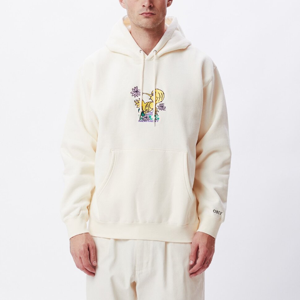 фото Толстовка с капюшоном obey love movement hood unbleached 2022