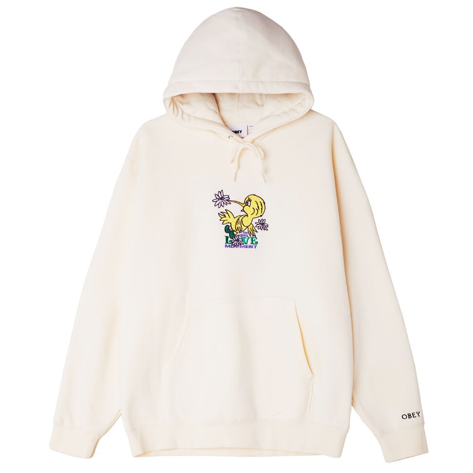 фото Толстовка с капюшоном obey love movement hood unbleached 2022