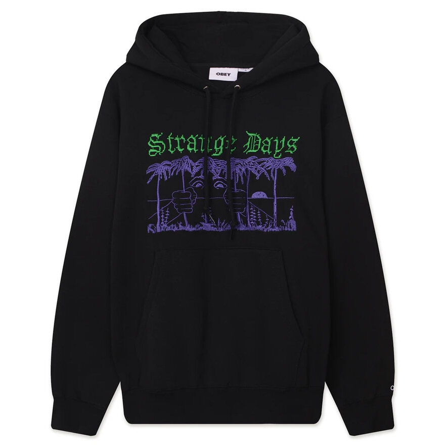 фото Толстовка с капюшоном obey strange days hood black 2022