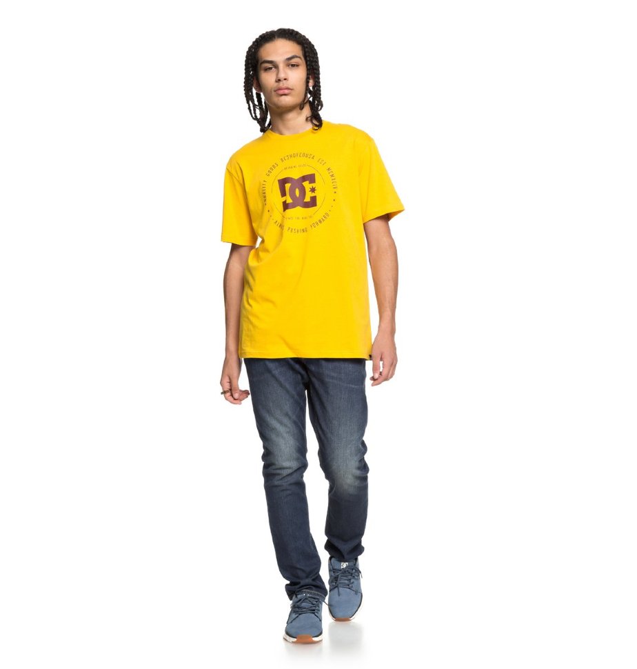 Футболка мужская DC SHOES Rebuilt 2 Ss M Old Gold/ Fired Brick фото 2