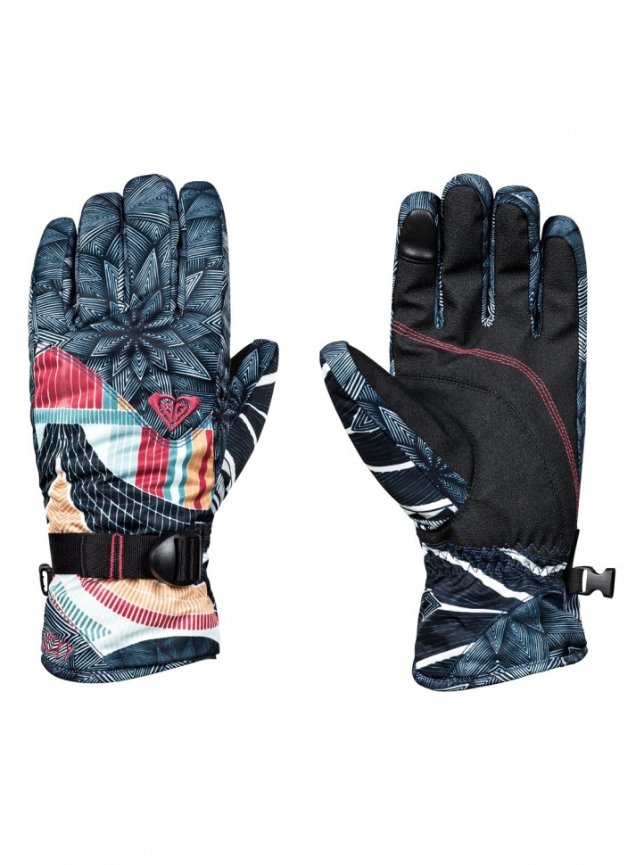 Перчатки ROXY Jetty Se Gloves J True Black_Pop Snow Stars