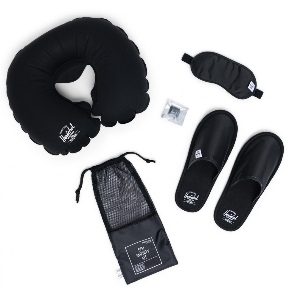 фото Набор для путешествия (маска, подушка, беруши, тапки, чехол) herschel amenity kit s/m black