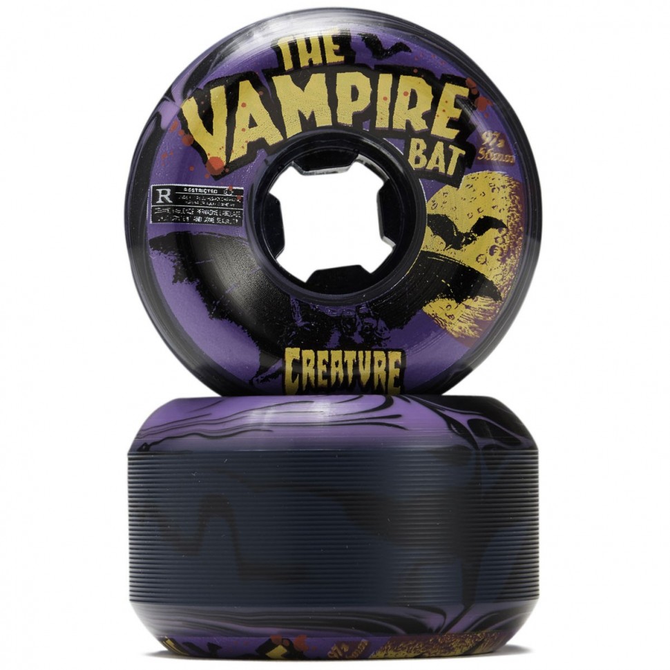 фото Колеса для скейтборда oj vampire bat bloodsuckers black purple swirl 56мм 97a