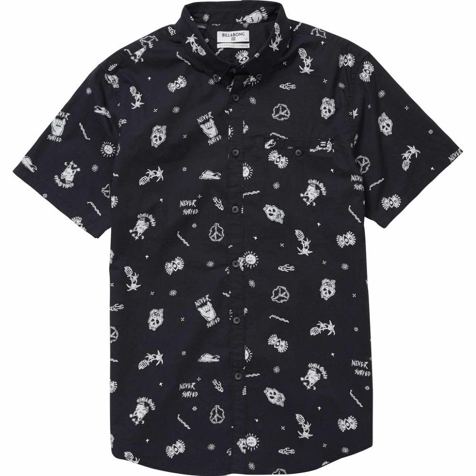 Рубашка BILLABONG Sunday Mini Ss SS18 Black/White