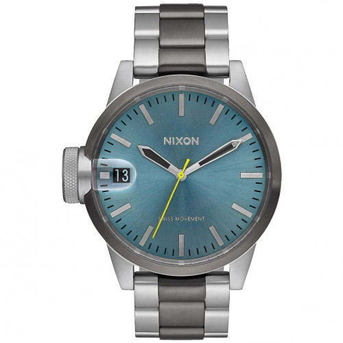 Часы NIXON Chronicle 44 A/S Gunmetal/Aqua Sunray