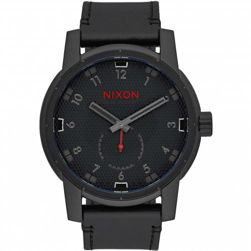 Часы NIXON Patriot Leather A/S All Black/Stamped