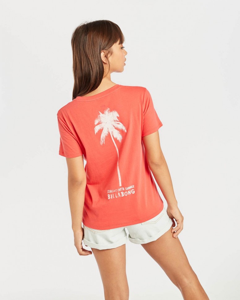Футболка женская BILLABONG Cosmo Tee Sunset Red фото 3