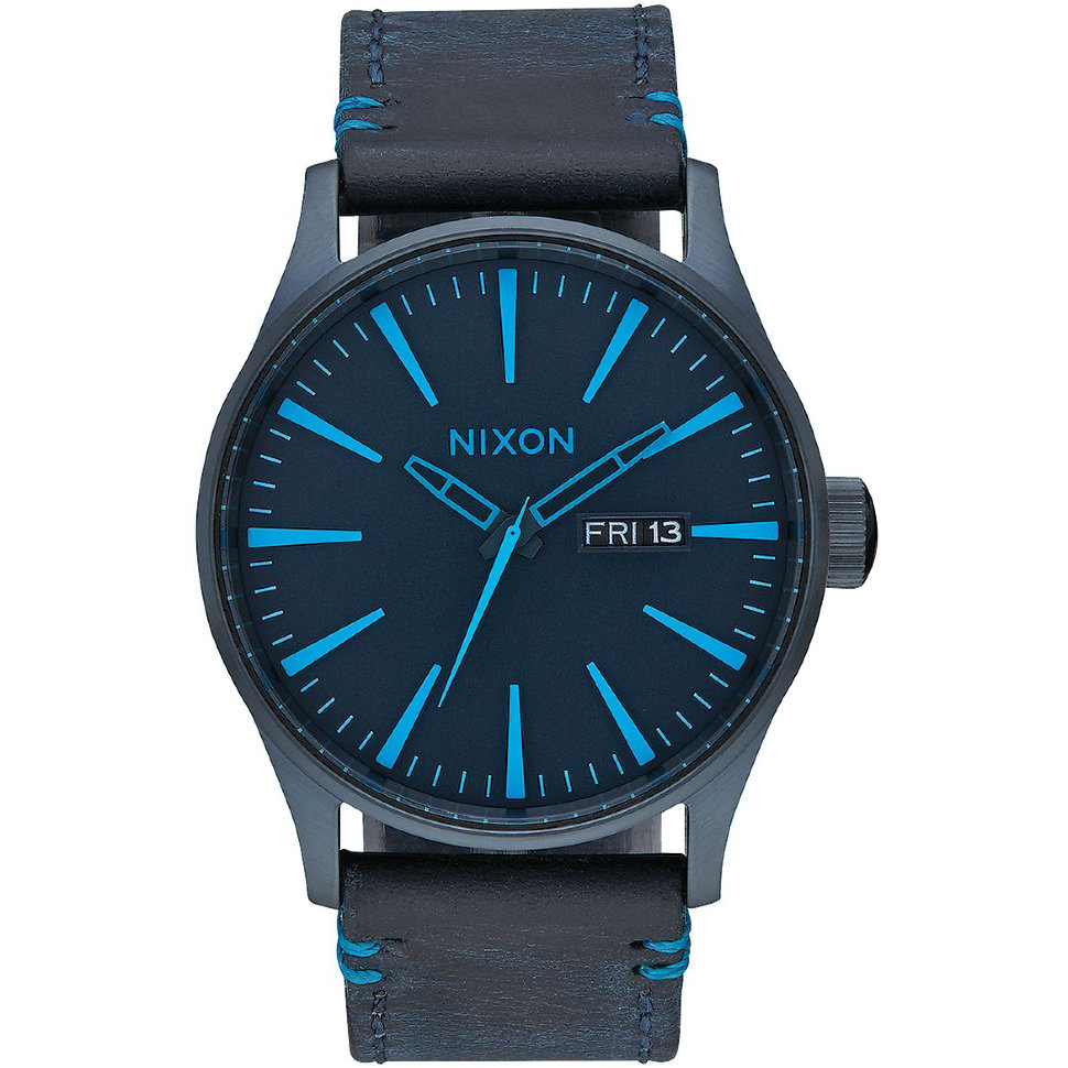 Часы NIXON Sentry Leather A/S All Dark Blue