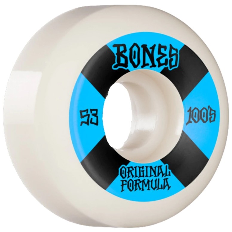 фото Колеса для скейтборда bones 100's og formula sidecut white 53mm 100a 2022