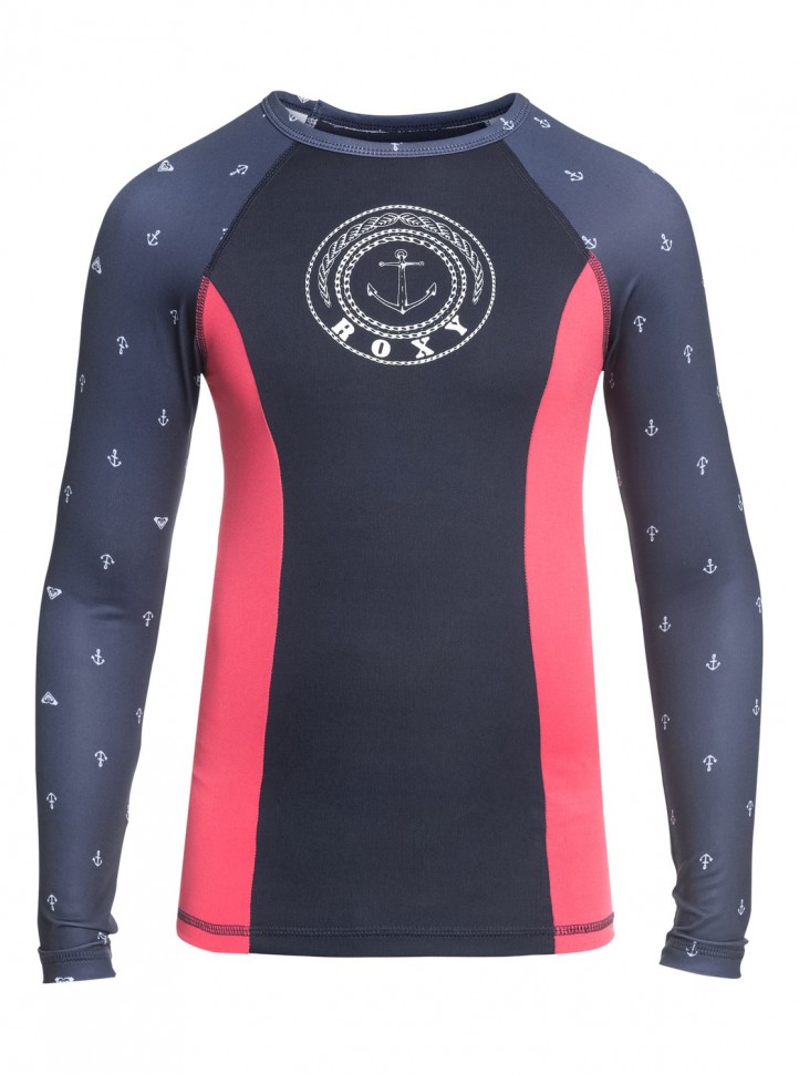 Гидрофуфайка для девочек-подростков ROXY Tropiroxy Ls O G Dress Blues Watercolor Anchor