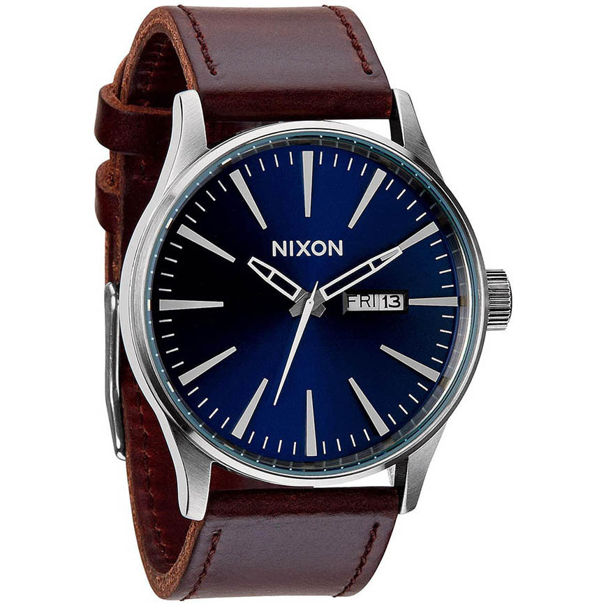 Часы NIXON Sentry Leather A/S Blue/Brown