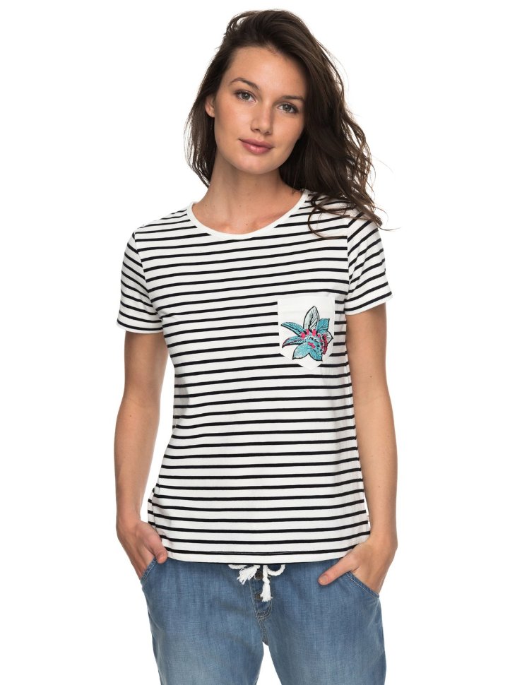 Футболка женская ROXY Bahamas Cott A J Anthracite Basic Bico Stripes