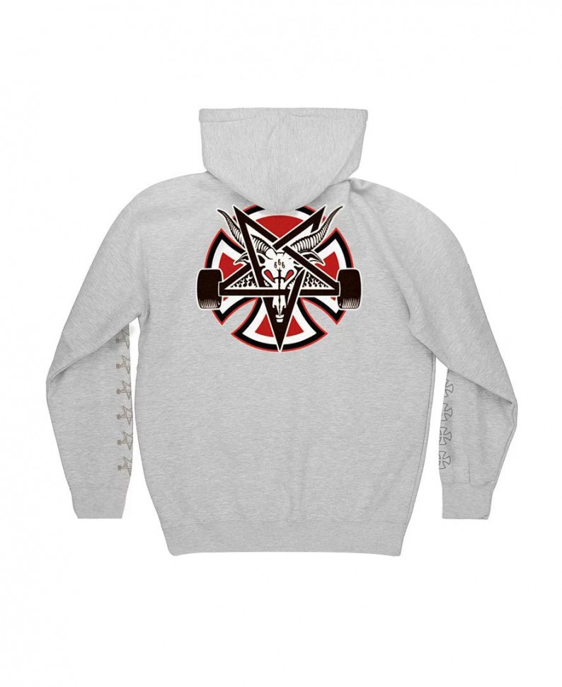 Худи мужское  Independent x Thrasher Pentagram Cross Pullover Hooded White