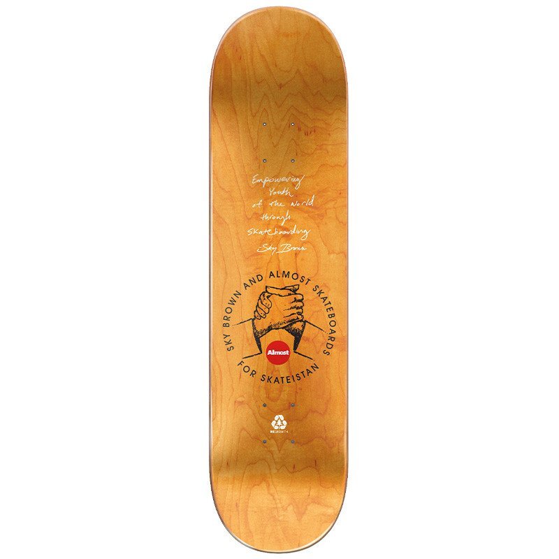 фото Дека для скейтборда almost skateistan sky doodle r7 white 8 2021