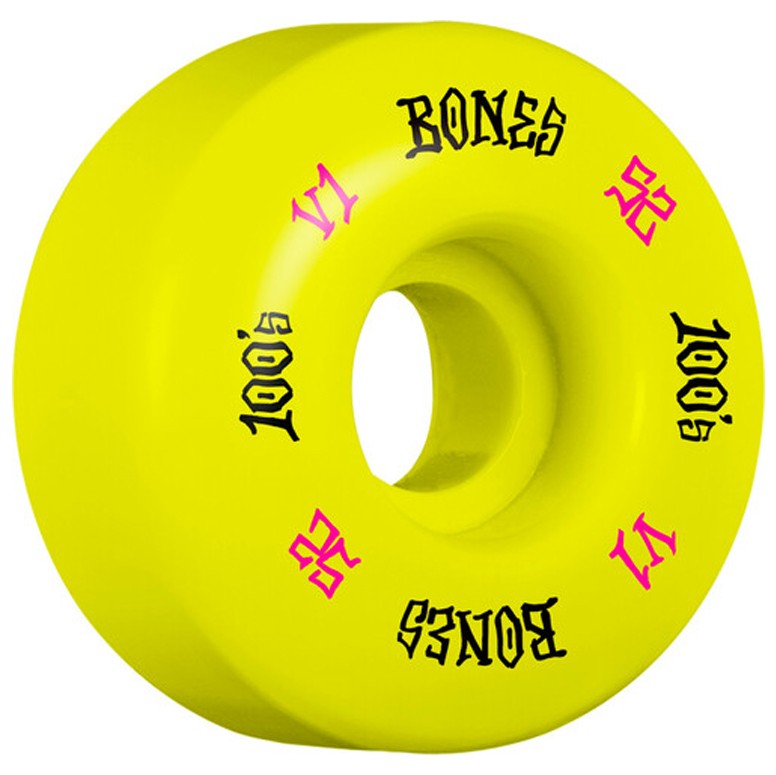фото Колеса для скейтборда bones 100's og formula standard yellow 52mm 100a 2022