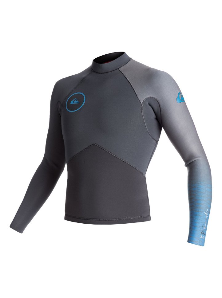 Гидрофуфайка мужская QUIKSILVER 2M Hl+ J Graphite/ Gun Metal/ Sea Blue фото 3