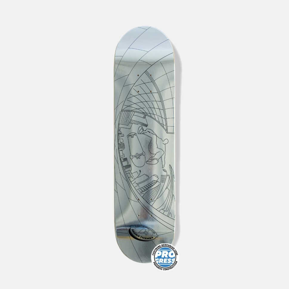 фото Дека для скейтборда footwork progress tushev fisheye silver foil 8.125 x 31.625 2021