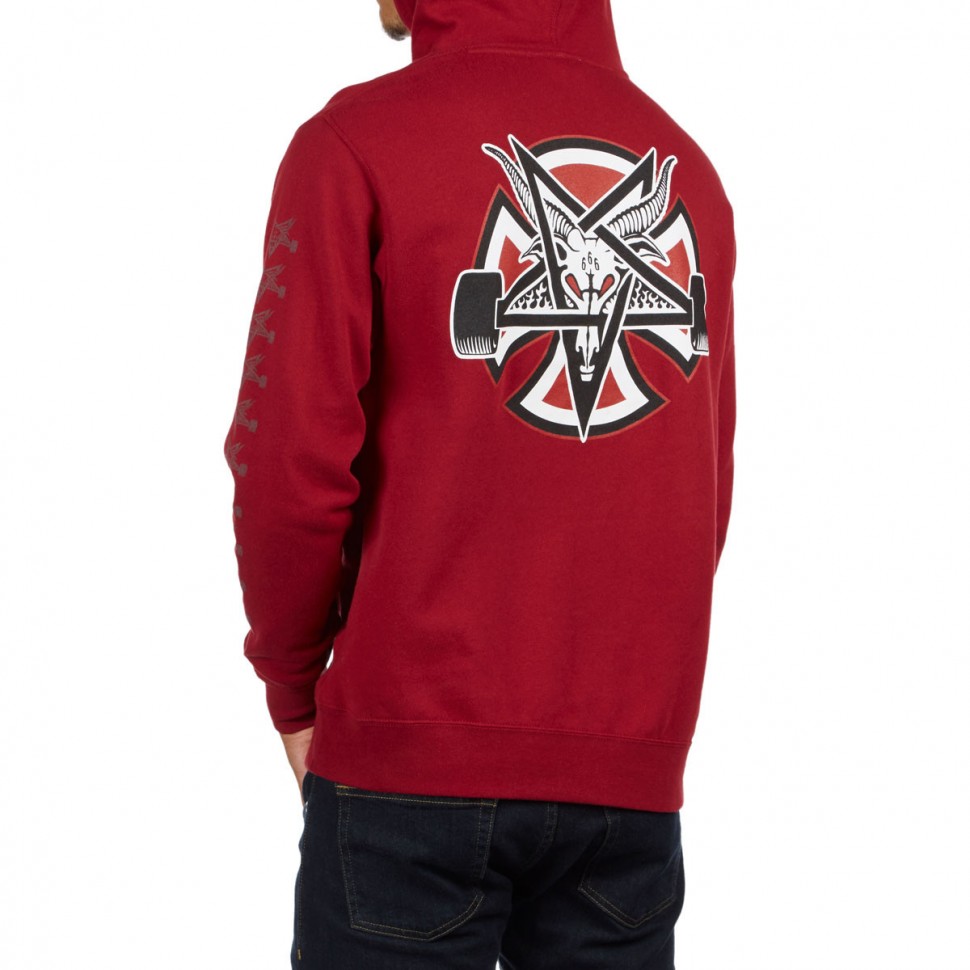 Худи мужское  Independent x Thrasher Pentagram Cross Pullover Hooded Garnet