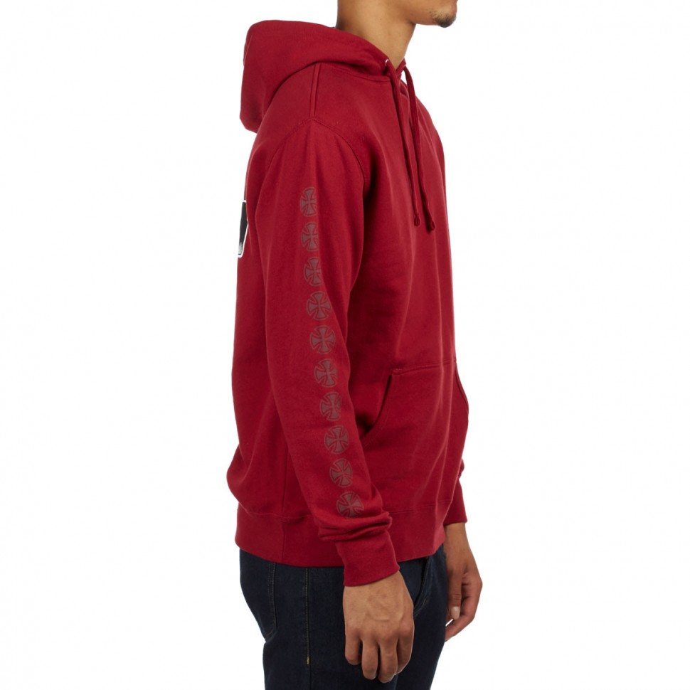Худи мужское  Independent x Thrasher Pentagram Cross Pullover Hooded Garnet фото 3