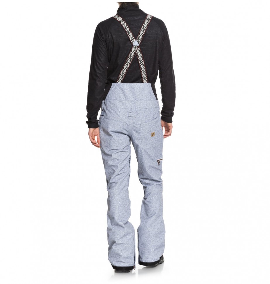 Штаны для сноуборда женские на лямках DC SHOES Collective Bib J Light Blue Acid Wash Denim B фото 5