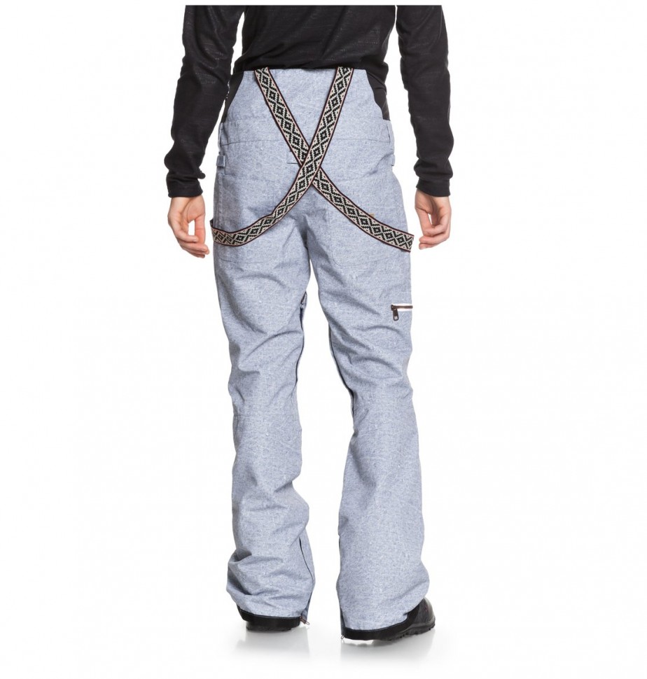 Штаны для сноуборда женские на лямках DC SHOES Collective Bib J Light Blue Acid Wash Denim B фото 6