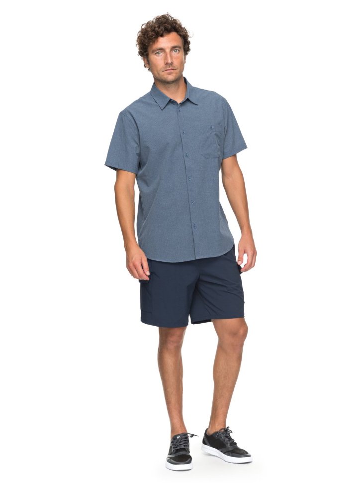 Рубашка мужская QUIKSILVER Techshirt M Dark Denim Heather фото 2