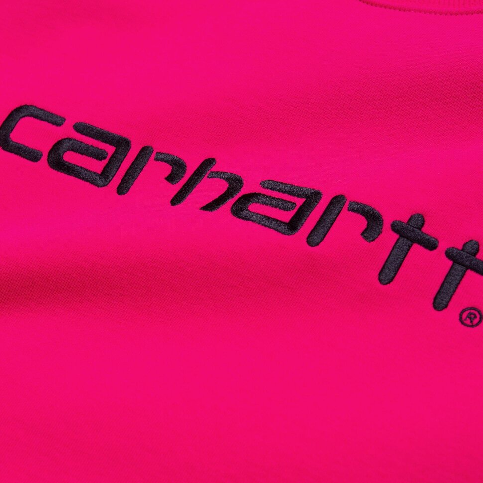 Худи CARHARTT WIP Hooded Carhartt Sweatshirt Ruby Pink/Black 2020 фото 2